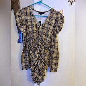Plaid Long Sleeve Dress